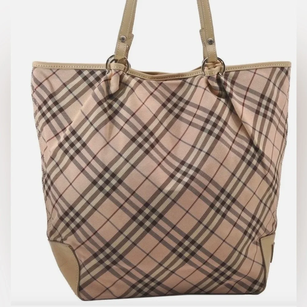Authentic Burberry Blue Label Tote Handbag Nylon Pink - Picture 1 of 8
